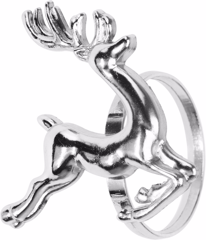 Set of 4 Silver Stag Napkin Rings