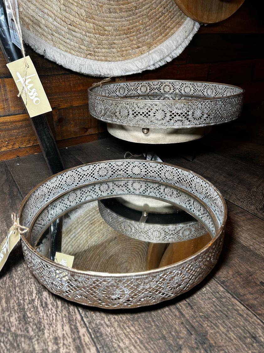 Set of 3 Round Mirrored Trays