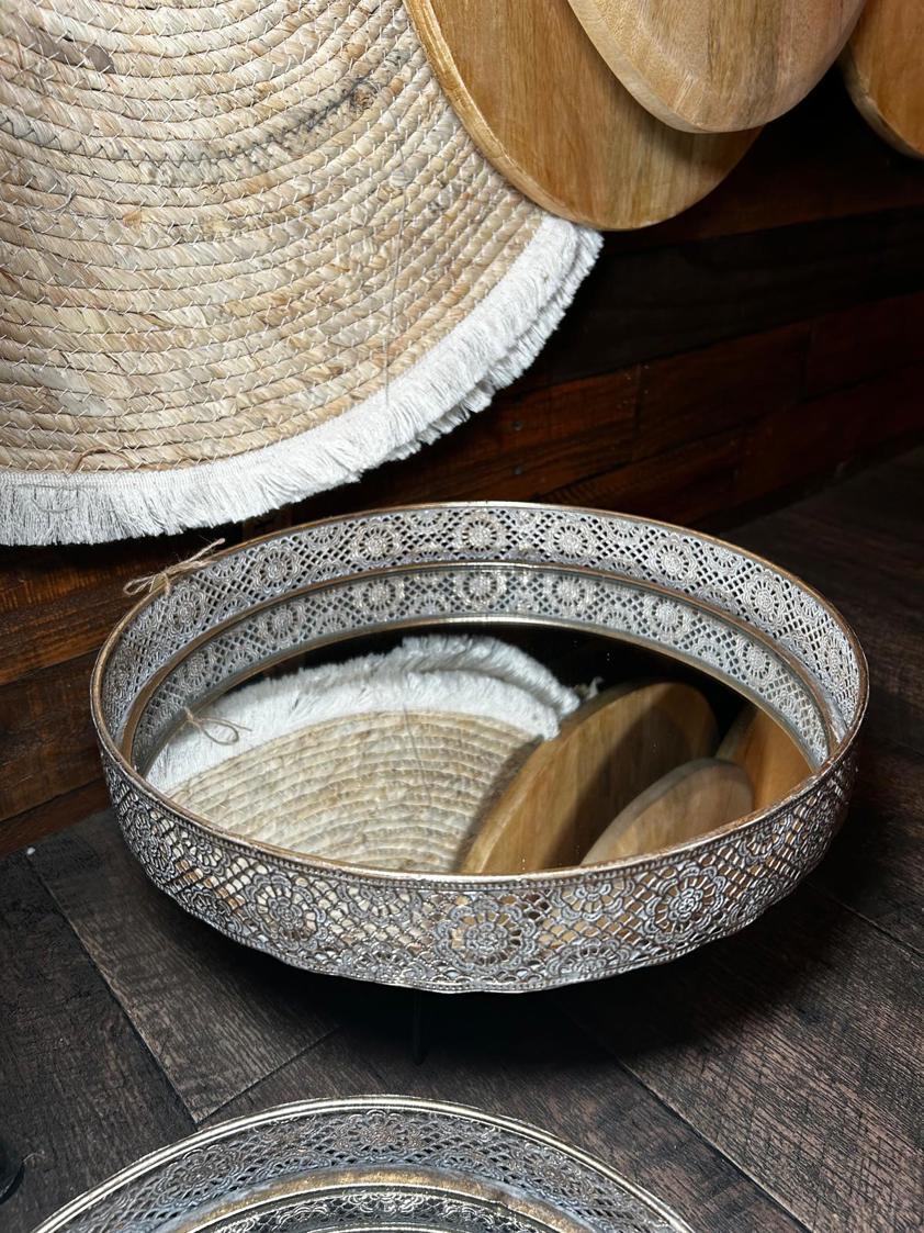 Set of 3 Round Mirrored Trays