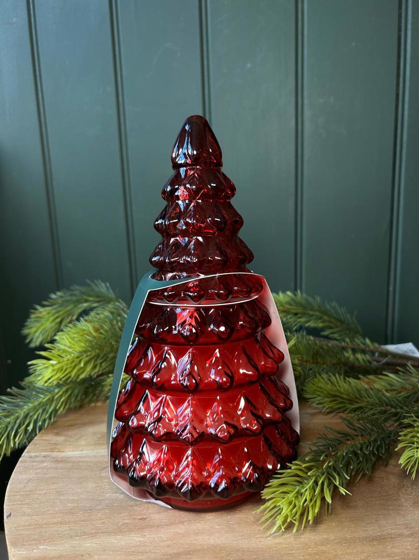 Glass Christmas Tree Candle