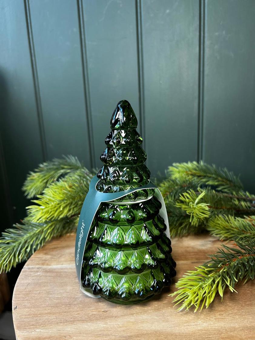 Glass Christmas Tree Candle