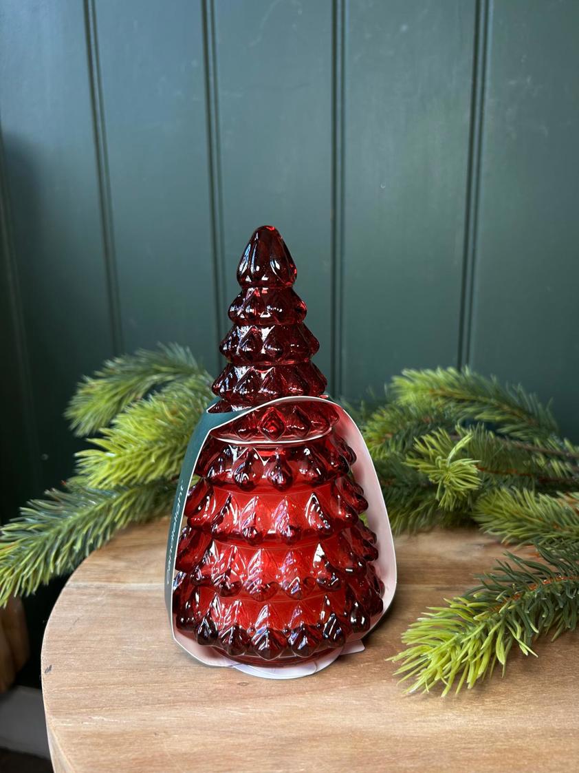 Glass Christmas Tree Candle
