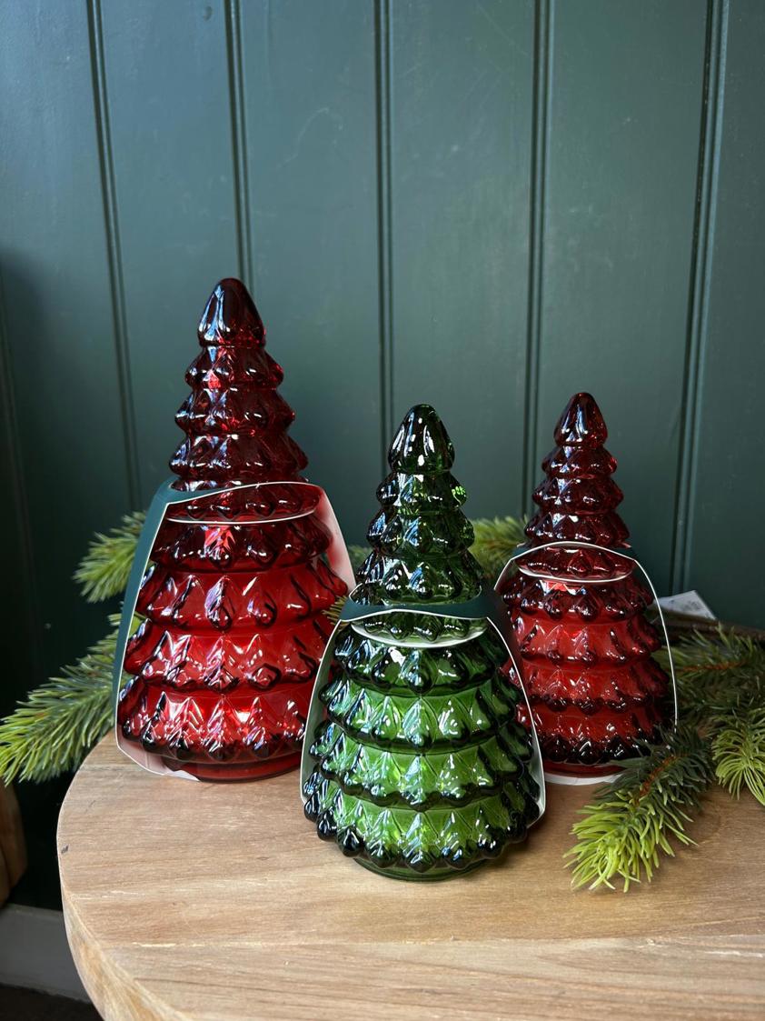 Glass Christmas Tree Candle