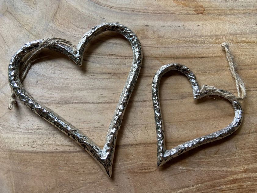 Silver Metal Hearts