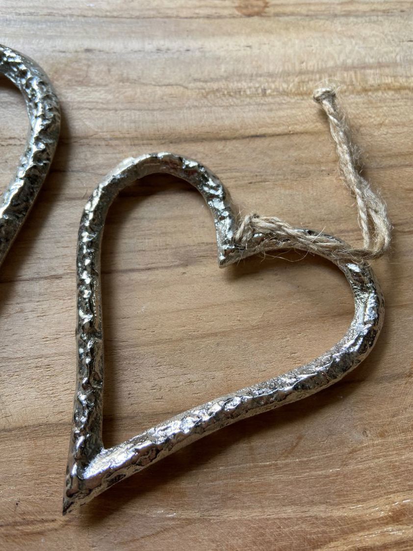 Silver Metal Hearts