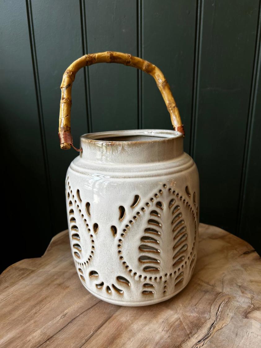 Large Porcelain Bamboo Lantern