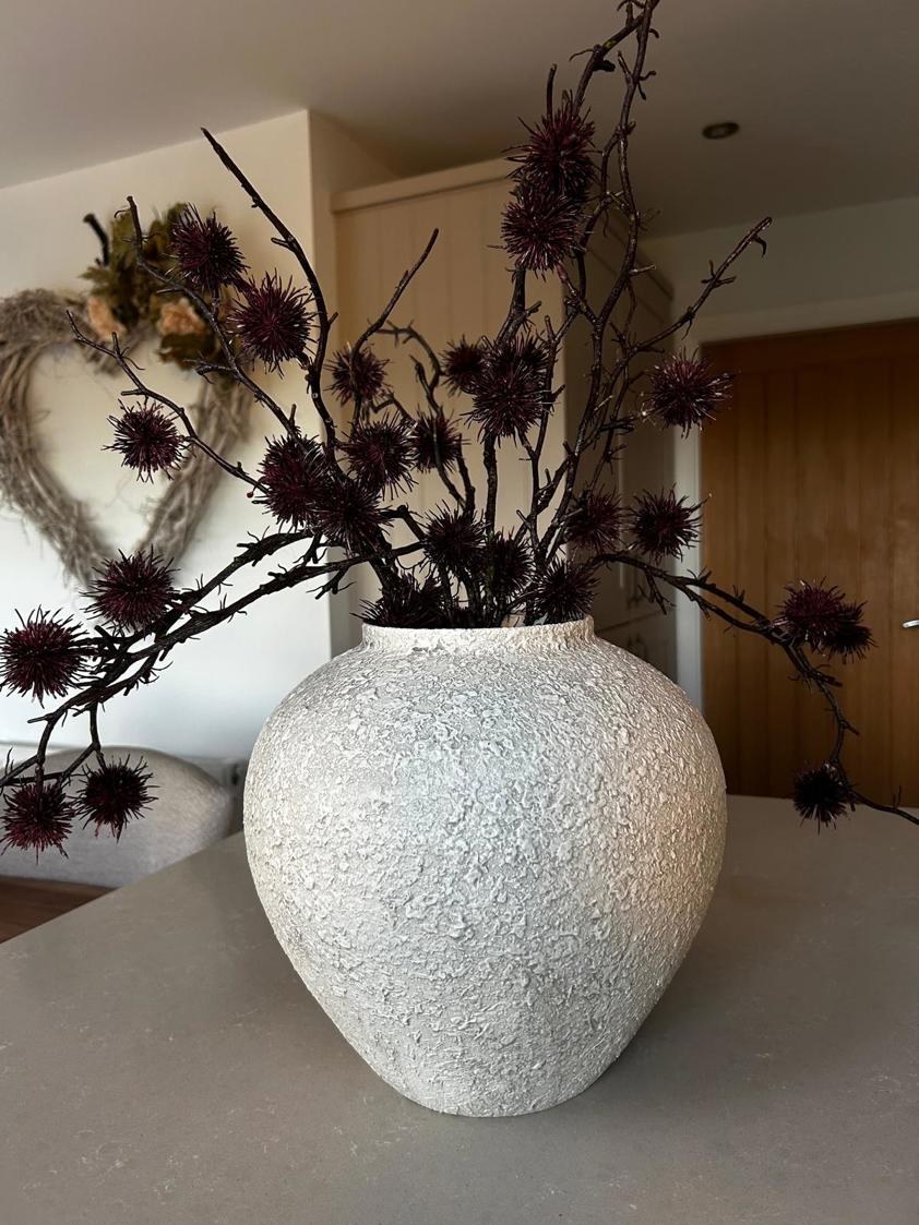 Stone Effect Metal Vase