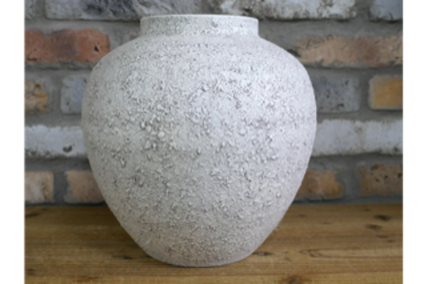Stone Effect Metal Vase