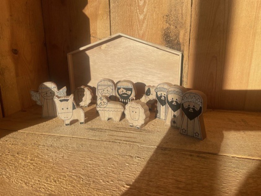 Nativity Wood Colouring Set