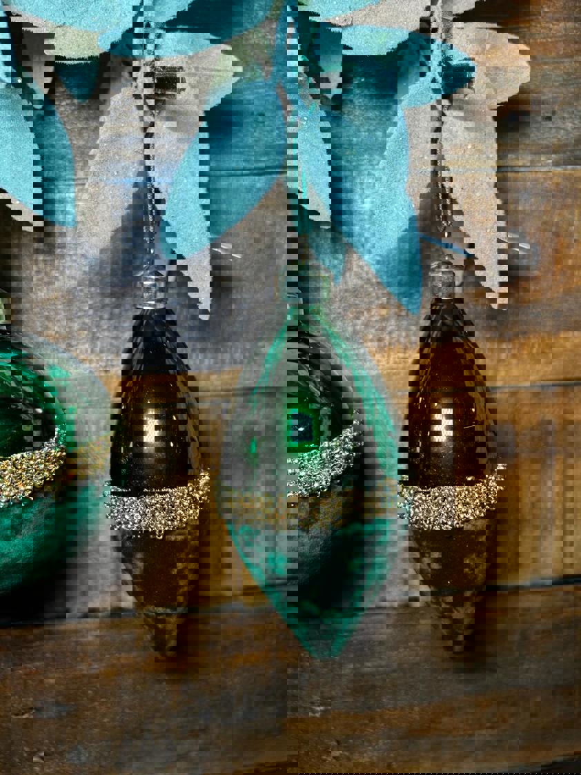 Green Velvet Glass Bauble