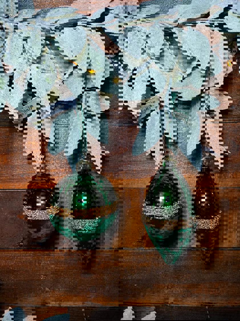 Green Velvet Glass Bauble