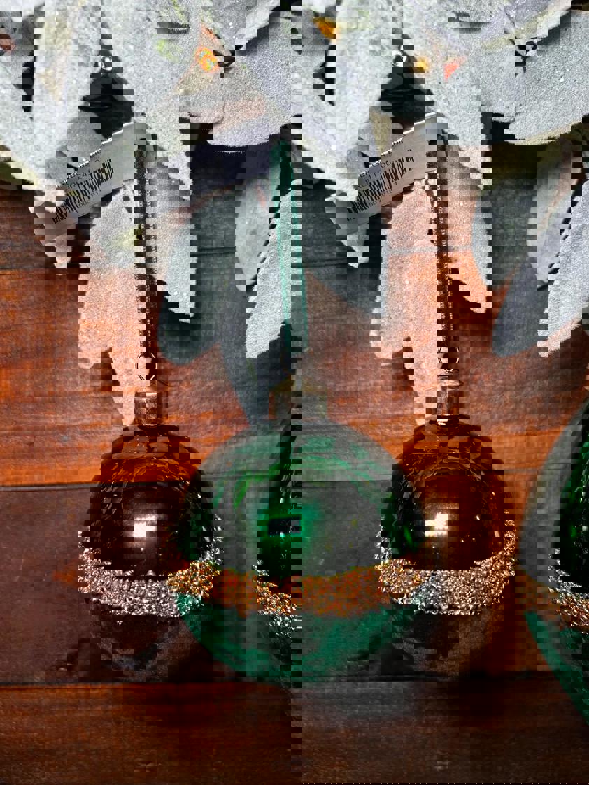 Green Velvet Glass Bauble