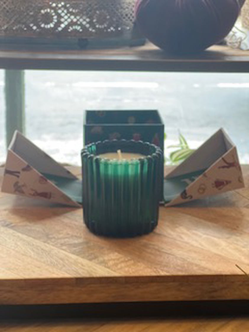 Balsam & Fir Green Glass Candle