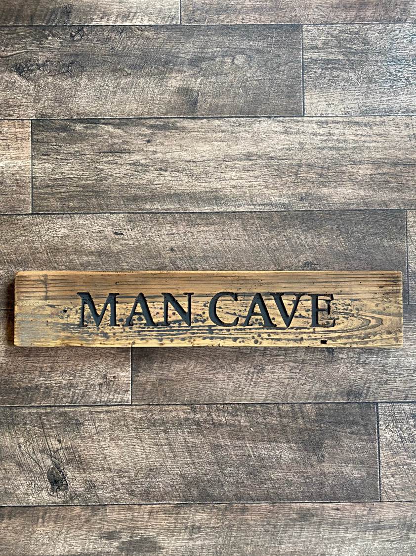 Man Cave' Wood Sign