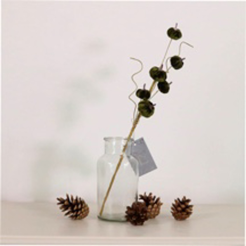 Mini Velvet Pumpkin Spray (Dark Green)