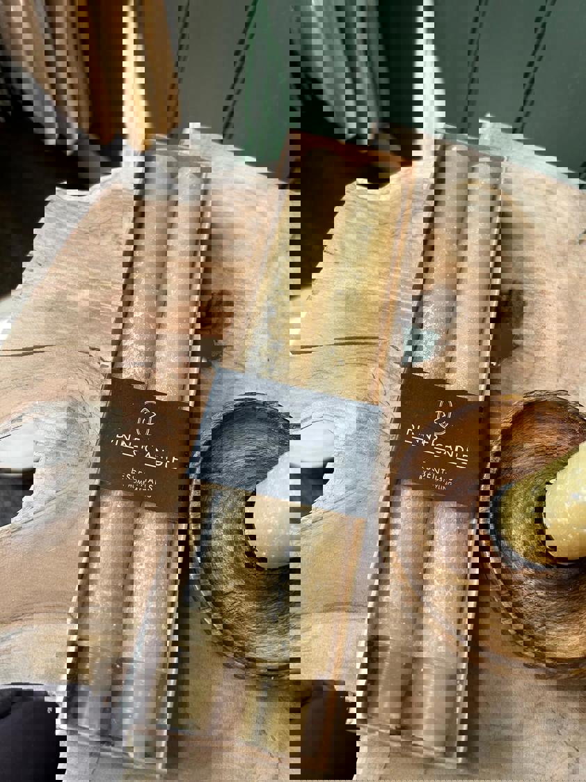 Set Of Two Ochre Chunky Dinner Candles