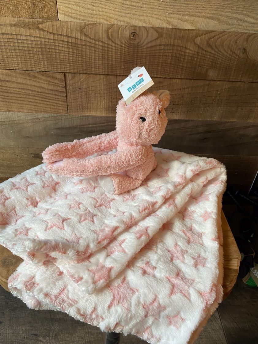Rabbit Animal Plush with Star Blanket
