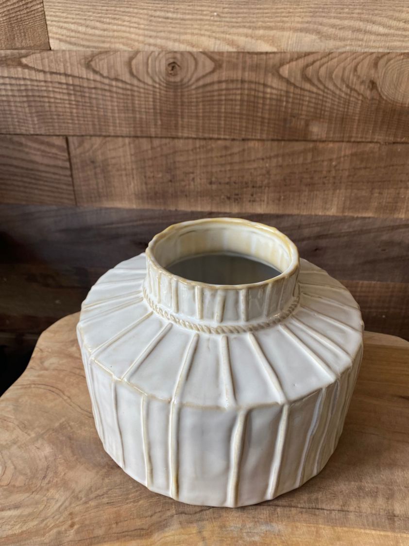 Striped Ceramic Pot