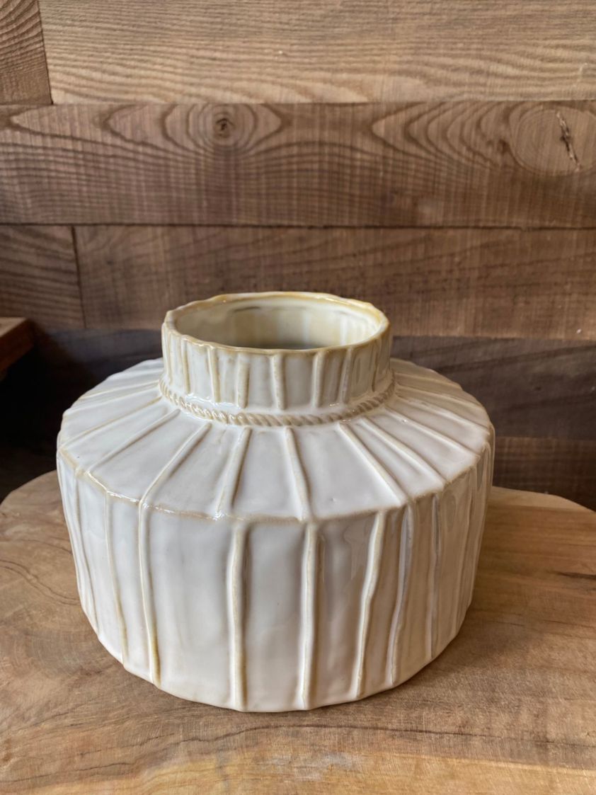 Striped Ceramic Pot