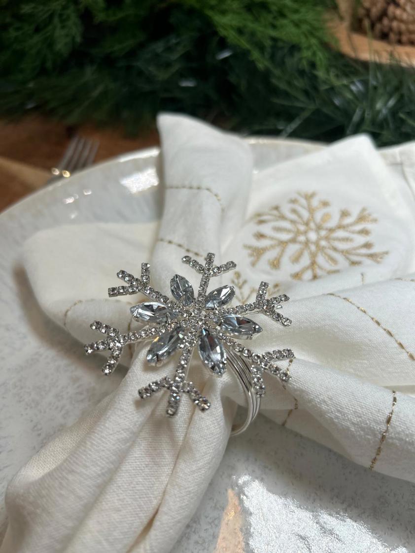Set Of Four Snowflake Napkins