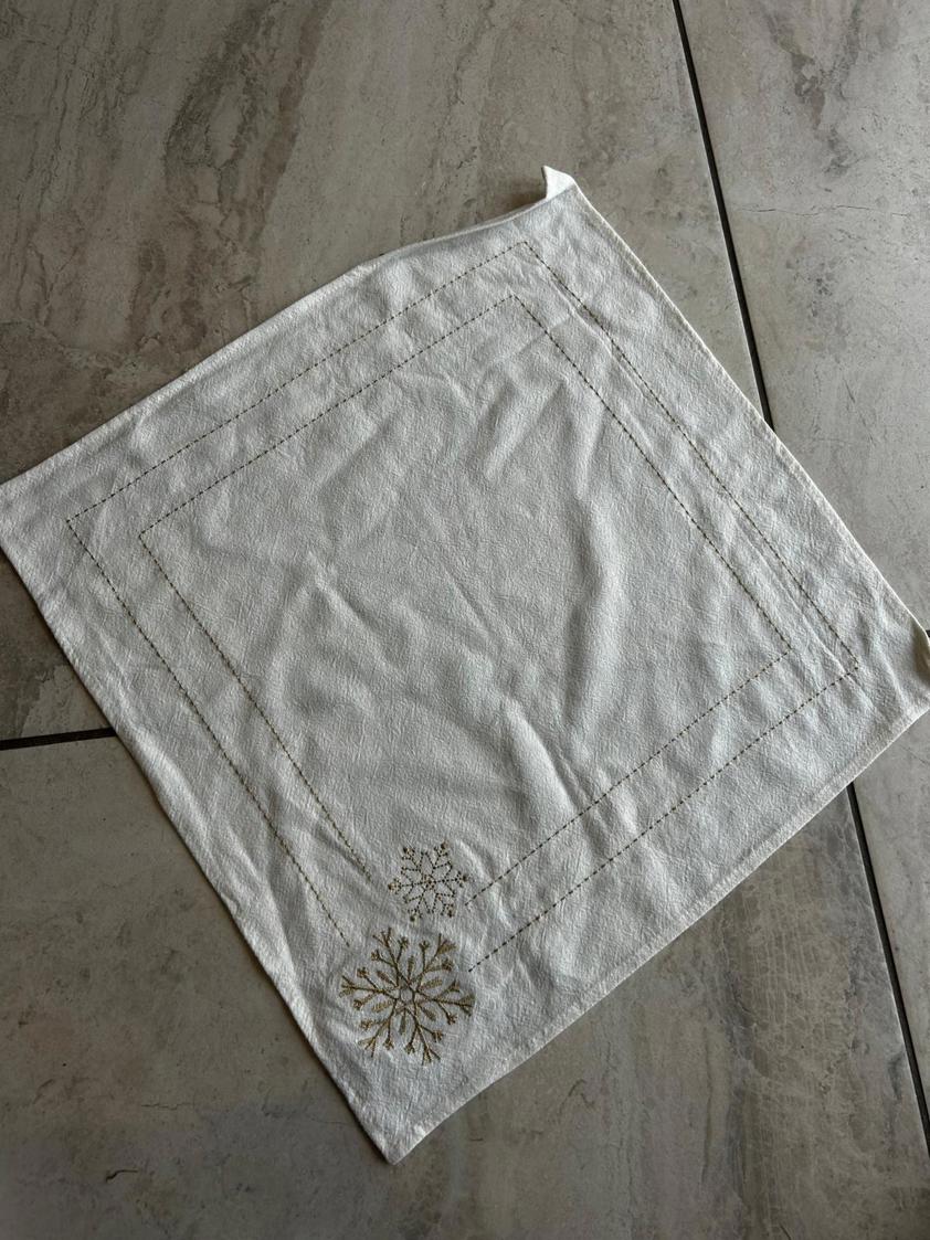 Set Of Four Snowflake Napkins