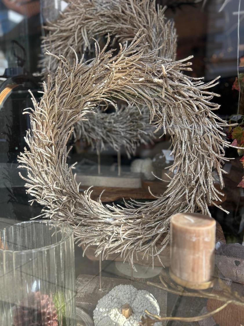 Gold Twig Wreath On Stand