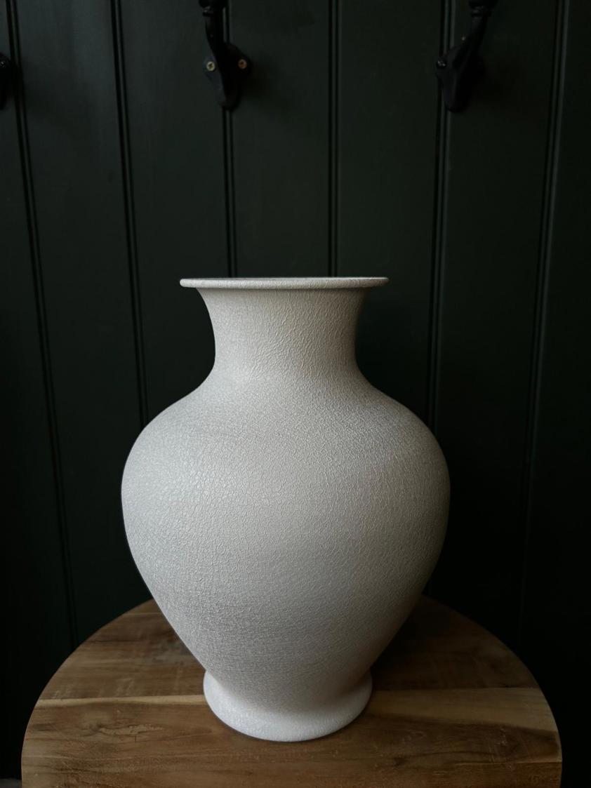 Off White Metal Vase