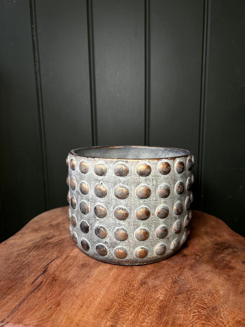 Rustic Dot Gold Detail Plant pot