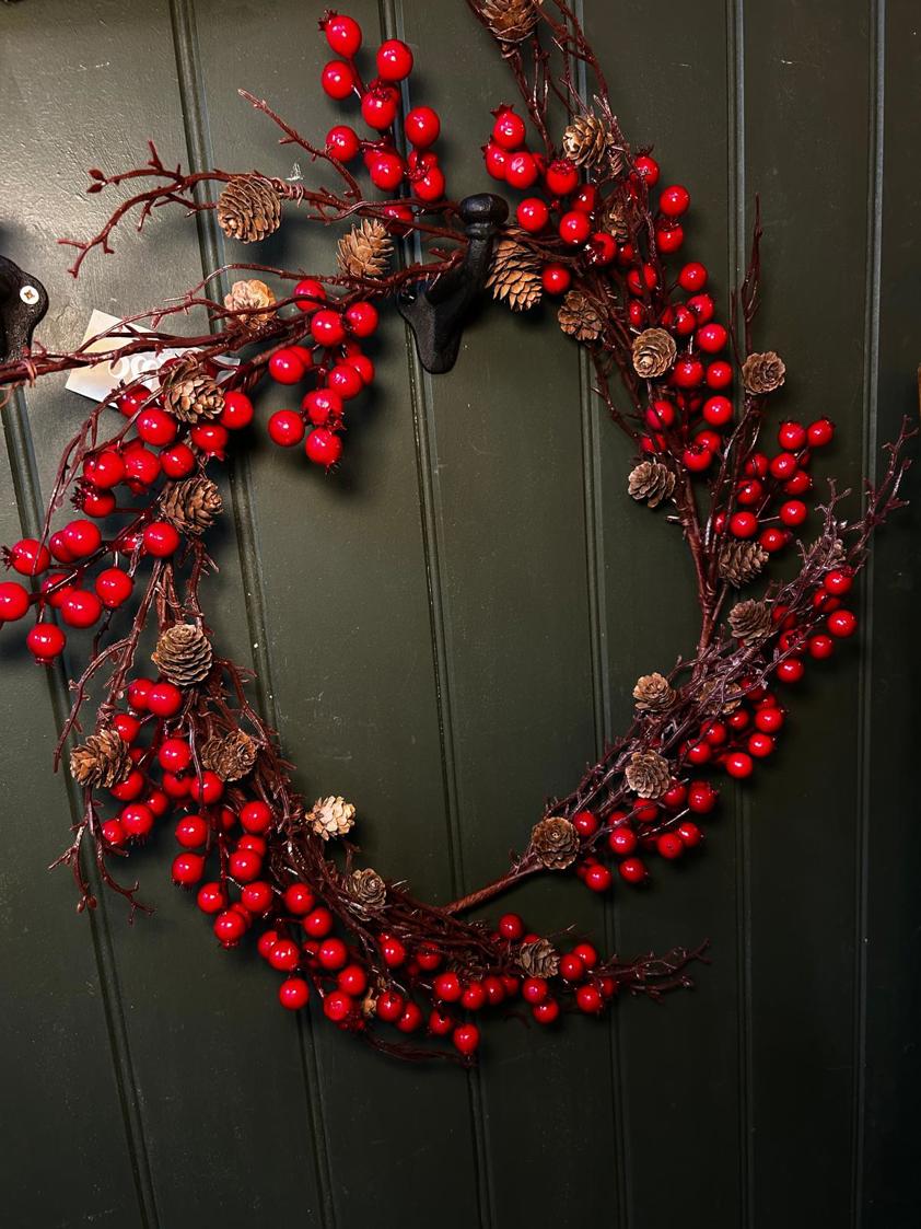 Berry Pinecone Wreath