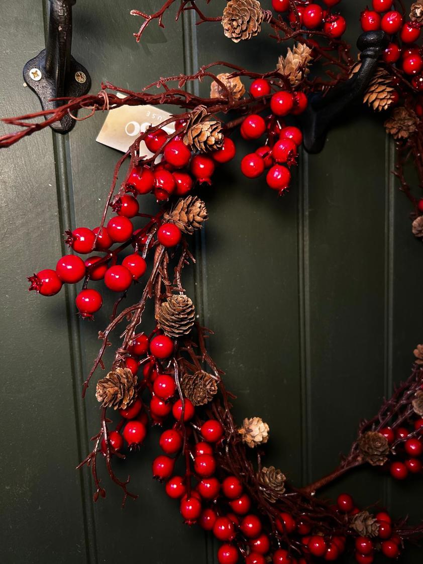 Berry Pinecone Wreath