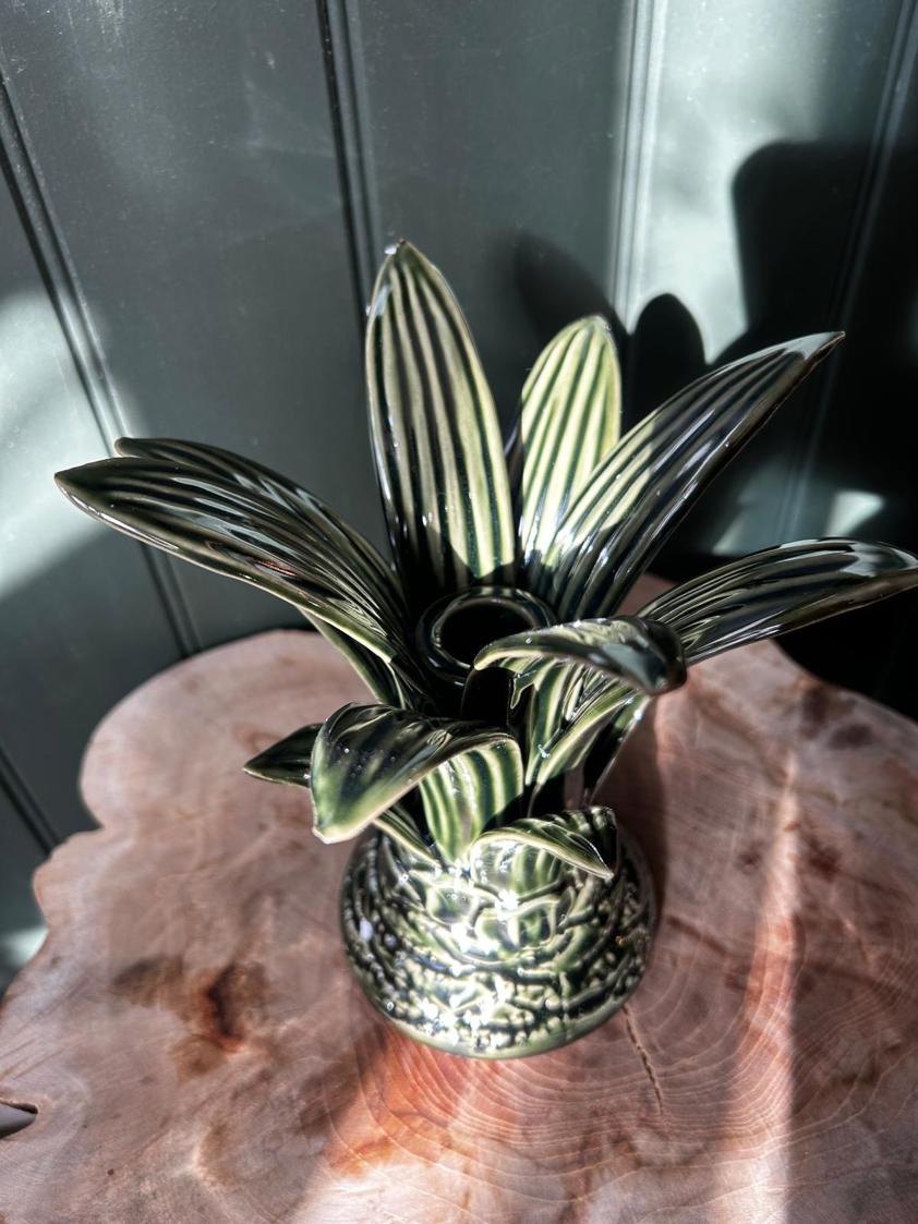 Stone Palm Candle Holder