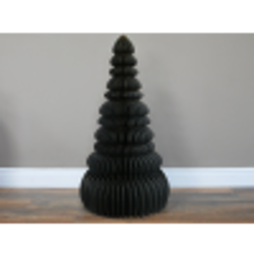 Black With Gold Edge Paper Christmas Tree 120cm