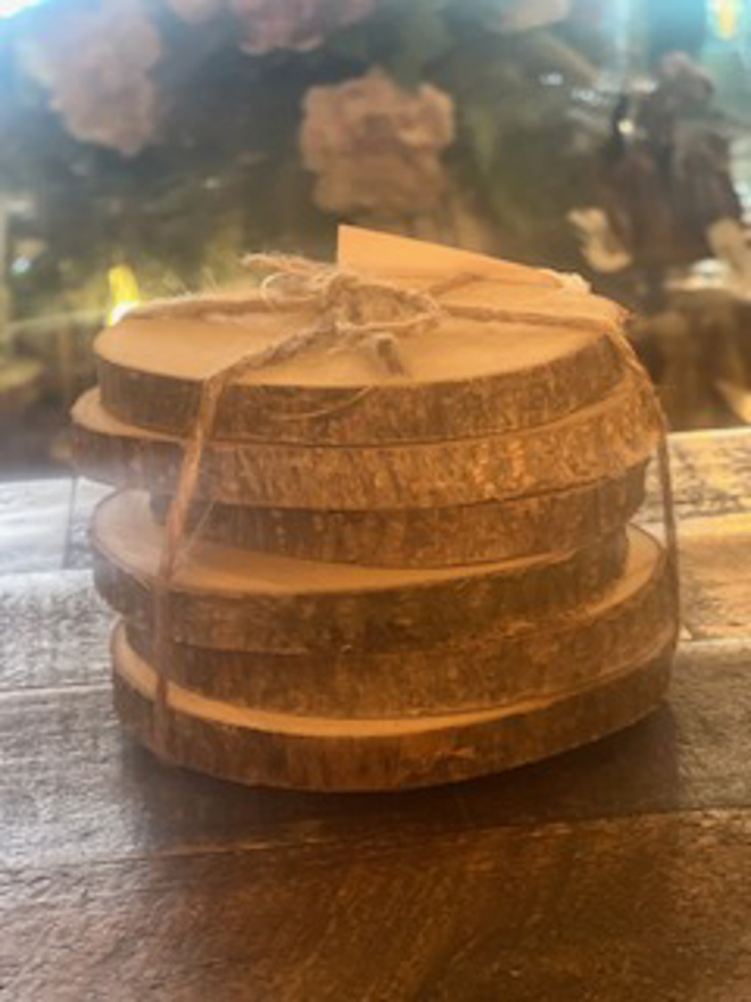 Set of Six Wood Coasters Set of Six Wood Coasters