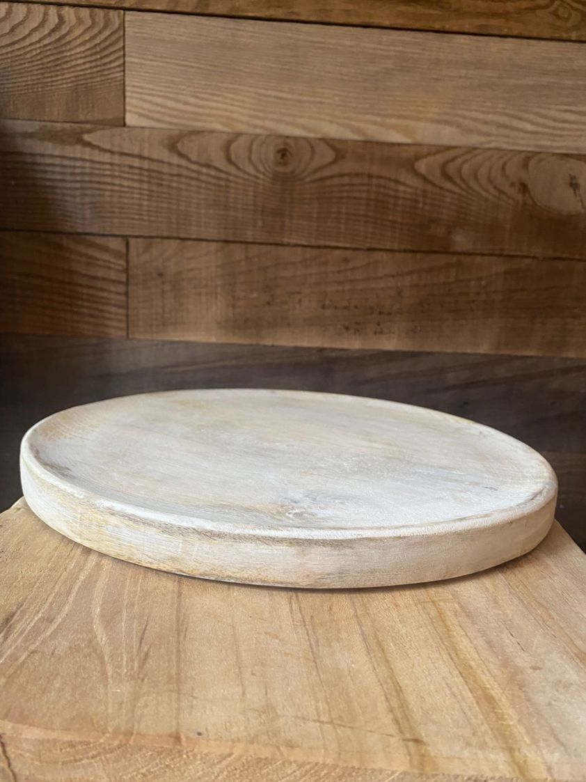 Whitewashed Wooden Plate