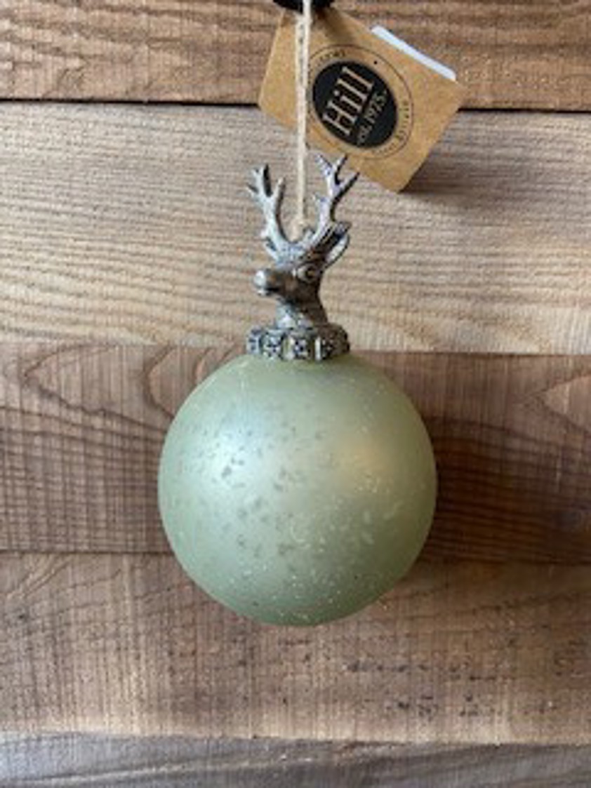 Silver Stag Top Bauble