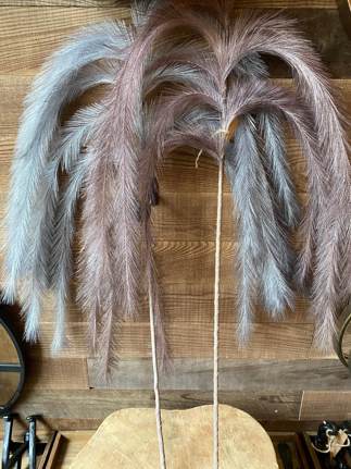  Grey Blue Feathers on Stem