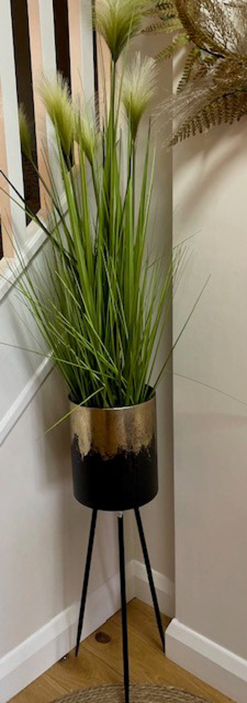 Gold and Black Metal Planter on legs