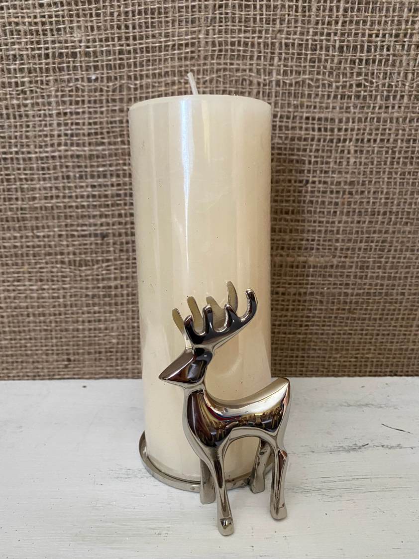 Silver Reindeer Candle Holder