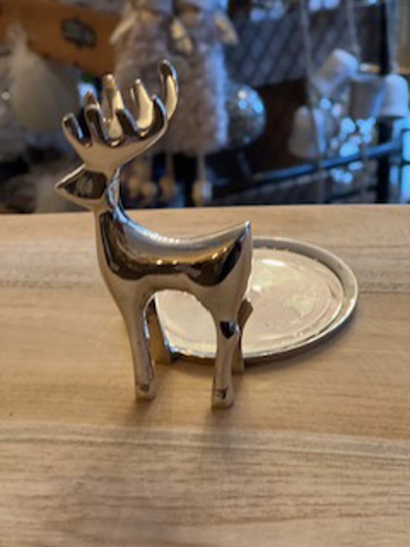 Silver Reindeer Candle Holder
