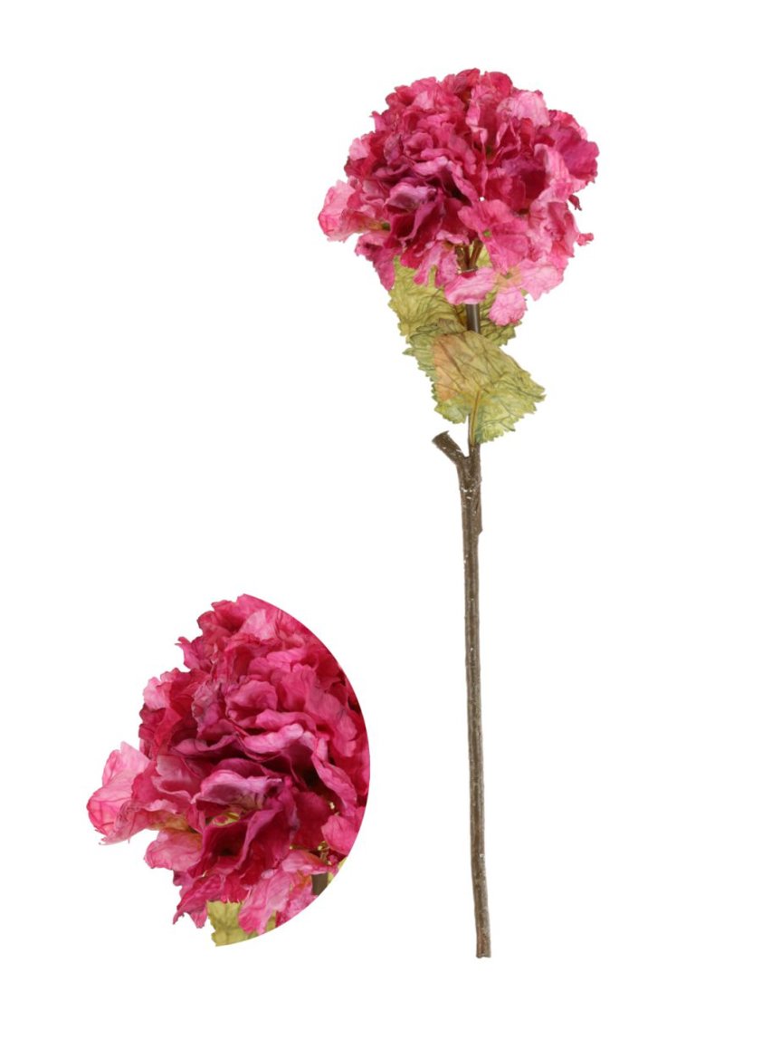 Dried Touch Ruffled Hydrangea Hot Pink