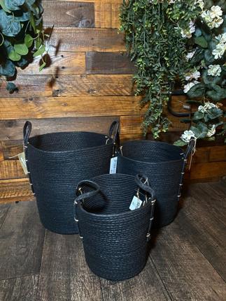 Black Basket With Handle  Black Basket With Handle