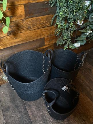 Black Basket With Handle  Black Basket With Handle