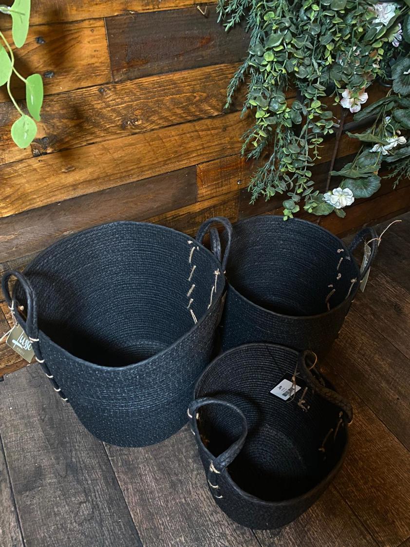 Black Basket With Handle