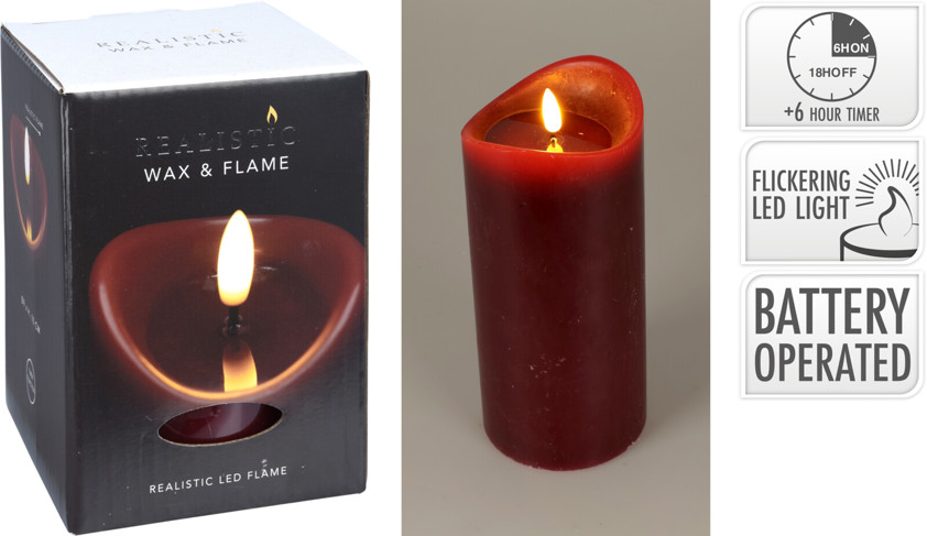 Dark Red LED Candle