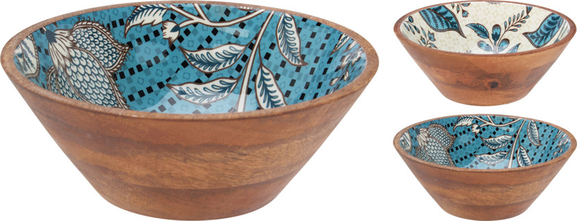 Blue and Wood Bowl