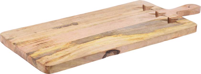 Personalised Engraved Long Wood Serving Board with Star Cut Out.