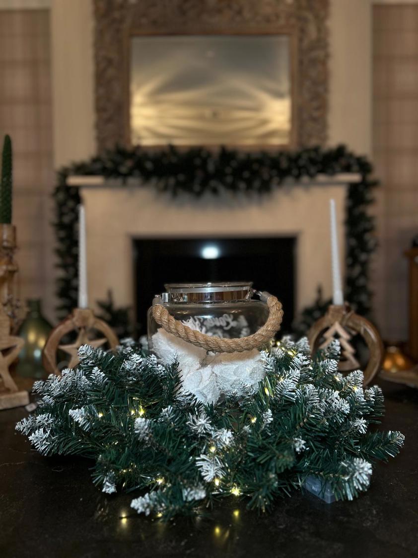 Green Wreath with Snow Tips