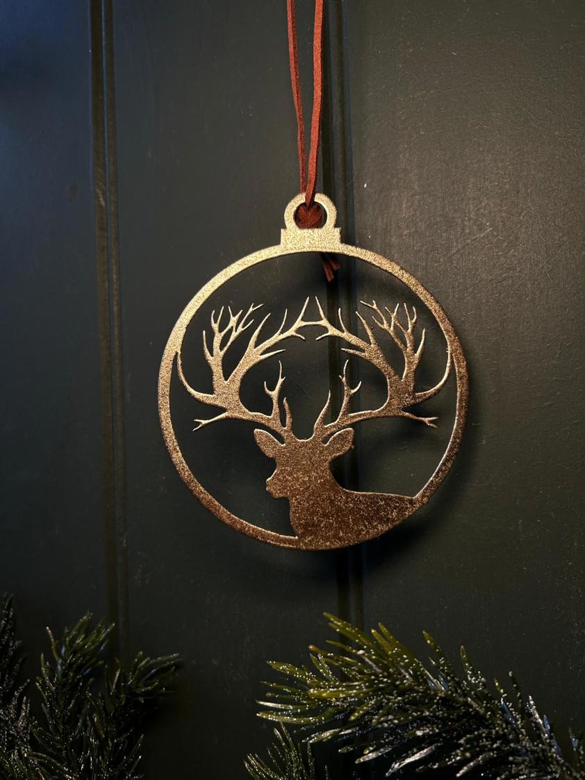 Small Gold Reindeer Head