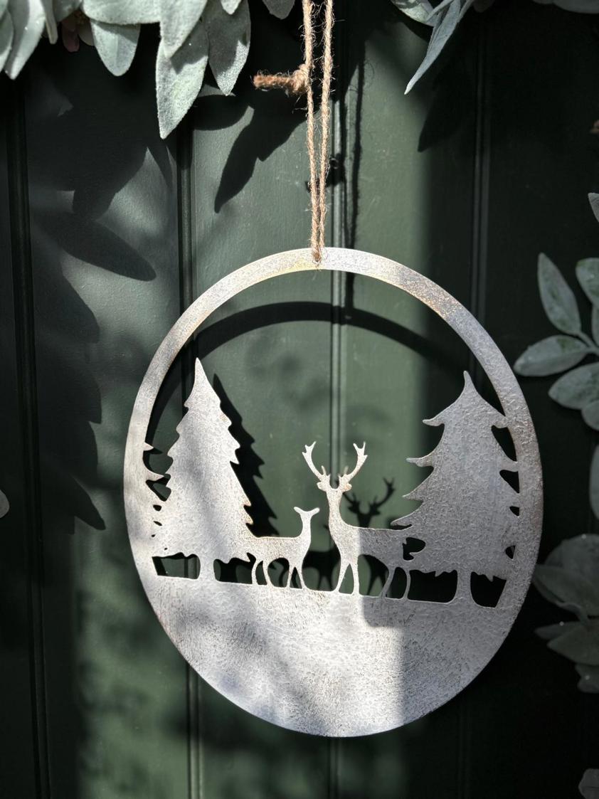 Aged Reindeer Hanging Decor