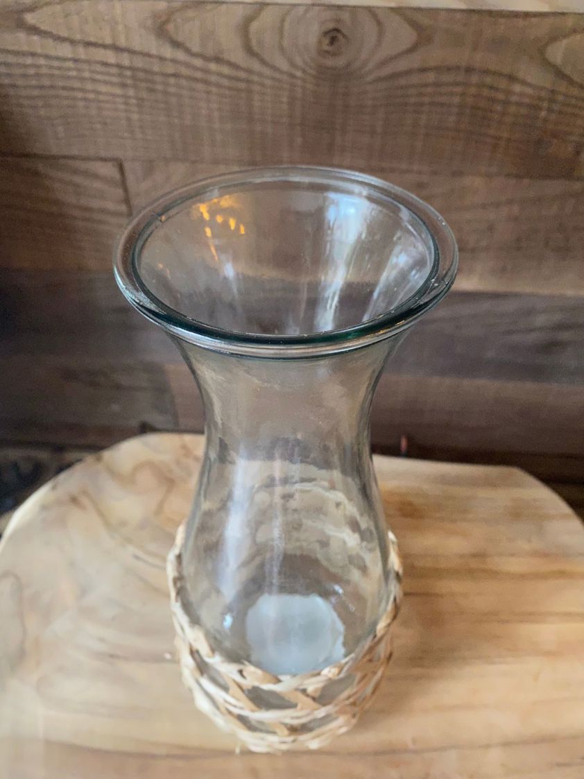 Glass Decanter with Rattan